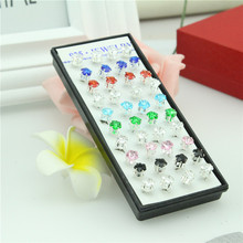 Walerv 40pcs Fashion for Woman Box Geometric Crystal Color Mixing Stud Earring Box Earrings Set Bijoux Gifts 2024 - buy cheap