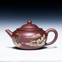 Yixing-TETERA de arena púrpura auténtica, 300ml, original, Maestro de la mina, hecha a mano, kung fu, barro púrpura, Zisha 2024 - compra barato