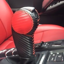 Genuine Leather Car Gear Shift Knob Collar Hand Sewing Protection Cover for Porsche Panamera 2009-2017 Macan 2014-2019 2024 - buy cheap