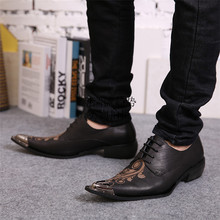 Zapatos de vestir con punta de acero para hombre, calzado plano de cuero genuino, formal, para boda, color blanco y negro 2024 - compra barato