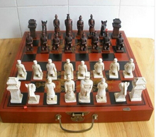 Copper Brass CHINESE crafts decoration Asian old Chinese 32 pieces chess /box/Xian Terracota Warrior " " Statue wholesale 2024 - buy cheap