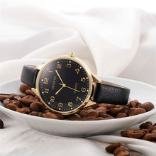 Женские наручные часы, повседневные модные женские часы с кожаным ремешком, круглые кварцевые аналоговые наручные часы, часы 2024 - купить недорого