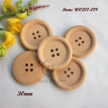 60 uds. 30mm 4 agujeros botones de madera Natural para bufandas de sombrero y otros botones decorativos para coser Accesorios 2024 - compra barato