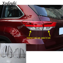 Car Body Rear Tail Back Light Lamp Detector Frame Stick ABS Chrome Cover Trim 4pcs For Toyota Highlander 2018 2019 2020 2024 - buy cheap