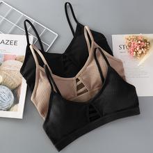 Top corto con tirantes de encaje para mujer, Bralette de tubo, chaleco cruzado en el pecho, Bandeau camisola para chica, ropa interior 2019 2024 - compra barato