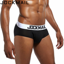 JOCKMAIL Brand Sexy Mesh Sexy! Men Underwear Breathable Cotton Men Briefs Slip Shorts Gay Penis Cup Slip Cueca Gay Male Panties 2024 - buy cheap