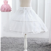 Falda de tutú blanca para niña, enaguas formales para niña de flores, 2 aros, crinolina, faldas para niña pequeña 2024 - compra barato