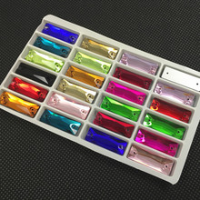 8x24mm More Colors Cosmic Baguette sew on Rhinestone Glass Crystal Flatback Strass Sew-on Stone For Clothing Dresses 2024 - buy cheap