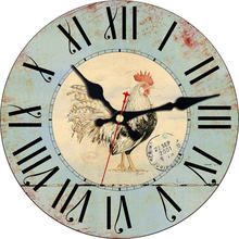 Shabby Chic,Chicken Wall Clocks,Vintage Wall Clock,Wall Watches Home Decor,Non Ticking Round Clock Gift 2024 - buy cheap