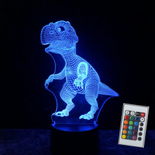 3D LED Иллюзия динозавр Хэллоуин маска 7 видов цветов Пульт дистанционного управления животное светится в темноте игрушки Рождественский подарок для мальчиков 2024 - купить недорого