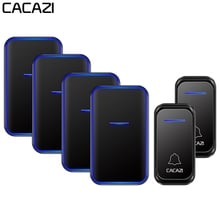 CACAZI Smart Wireless Doorbell Waterproof 2 Button 4 Receiver US EU UK AU Plug LED Light Home Welcome Door Bell Calling Chime 2024 - buy cheap