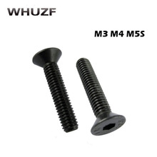 M3 M4 M5 black 50pcs 10.9 grade Hex Socket Head Cap Screw nails bolts Hexagon countersunk head cap screws Flat cup screws 2024 - buy cheap