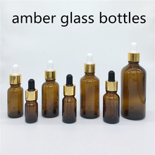 100 unidades de botella de vidrio ámbar de 5ml, 10ml,15ml,20ml,30ML,50ml,100ml con botella de aceite esencial cuentagotas, botella de Perfume 2024 - compra barato