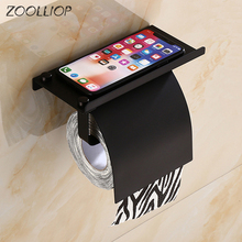 Concise Wall Mount Toilet Paper Holder Bathroom 4 Color Fixture Stainless Steel Roll Paper Holders with Phone Shelf With baf 2024 - buy cheap