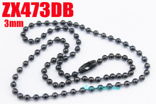 Black color with waist buckle 16"-38" length 3mm ball chain bead chains stainless steel necklace fashion jewelry 20pcs ZX473DB 2024 - buy cheap
