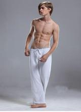 Free shipping men belt  yoga sports fitness leisure home cotton straight trousers 2024 - buy cheap