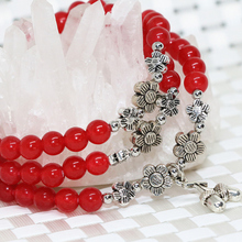 Unique design fashion charms stone red jades chalcedony round 6mm multilayers bracelet stone beads women elegant jewelry B2214 2024 - buy cheap