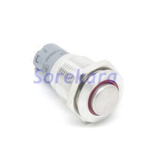 16mm Stainless Steel Ring LED Color ORANGE Momentary 1NO 1NC Pushbutton Switch  IP67 UL 6V/12V/24V/110V/220V 2024 - buy cheap
