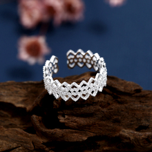 Anillos de plata esterlina 925 para hombre y mujer, accesorio con cara ancha de encaje en forma de corazón, anillo abierto Ajustable, joyería de boda 2024 - compra barato