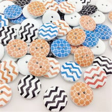 50pcs  20m White Waves Pattern Wood Buttons Clothing Sewing Tool WB186 2024 - buy cheap