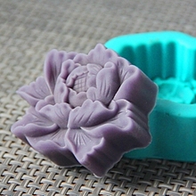 Molde de silicone flor peônia para decoração, molde de sabão em formato de peônia com buraco único, faça você mesmo, artesanato, silicone 54125 2024 - compre barato