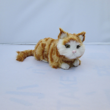 Lindo gato de simulación, ojos redondos realistas, muñeco de gato amarillo de aproximadamente 16x8x9cm 2024 - compra barato