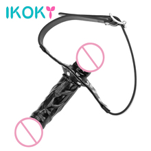 IKOKY Double Dildos Realistic Penis Bandage Wearable Dildo Head Strap on Strapon Mouth Gag Sex Toys for Women Adult Products 2024 - buy cheap