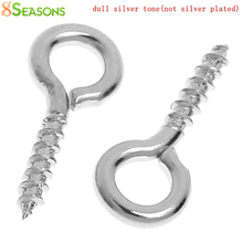 8Seasons Screw Eyes Bails Top Drilled Findings Silver Color Hooks Eyelets Screw Threaded Clasps DIY Jewelry 12mm x 5mm,1000PCs 2024 - buy cheap