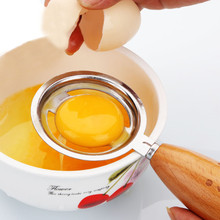Easy Healthy Stainless Wooden Smile Egg Separator Yolk White Separator Egg Divider Household Kitchen Baking Cooking Gadgets L*5 2024 - buy cheap