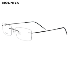 2019 Business Rimless Glasses Frame Men Titanium Ultralight Prescription Eyeglasses Women Myopia Optical Frame Screwless Eyewear 2024 - buy cheap