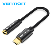 Переходник Vention Type-C на 3,5 мм, аудиоадаптер для наушников, кабель-переходник с USB C на 3,5 мм для наушников Xiaomi 6 Letv 2 pro2 max 2024 - купить недорого