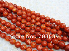 Wholesale 14mm Coral Loose Beads Free Shipping, Natural Round Coral Beads, Semi-Finished Coral Beads For Jewelry DIY, 16"/Strand 2024 - buy cheap