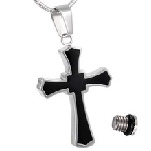 IJD8023 Two Tone Cross Urn Necklace for Ashes - Memorial Keepsake Cremation Jewelry for Men 2024 - buy cheap