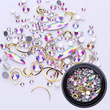 Colorful Nail Rhinestone Pearl Beads Mixed 3D Nail Art UV Led Gel Polish DIY Tips Nail Art Decoration 2024 - buy cheap