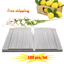 100pcs Metal Straws 100 Brush Eco-friendly Reusable 304 Stainless Steel Straws 215*6MM Straight and Bent Canudo Inox Straw Set 2024 - buy cheap