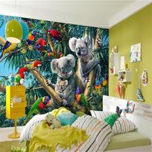 photo wallpaper custom 3d mural living room kids room forest parrot koala oil painting sofa TV backdrop wallpaper for wall 3d 2024 - buy cheap