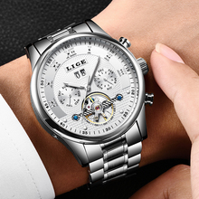 2018 LIGE WatchesTop Marca Dos Homens dos homens de Luxo Relógio Mecânico Automático de Negócios de Moda masculina Relógio À Prova D' Água Relogio masculino 2024 - compre barato