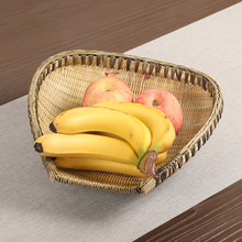 Handmade Bamboo Woven Wicker Straw Storage Basket Household Container For Fruit Food Bread Vegetable Hanging In Kitchen Rattan 2024 - buy cheap