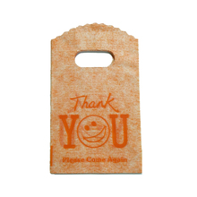 Bolsa de plástico con diseño de "Thank You", color naranja, 9x15cm, bonita bolsa de regalo Boutique con asa, bolsas de plástico para la compra y embalaje, 100 unids/lote 2024 - compra barato