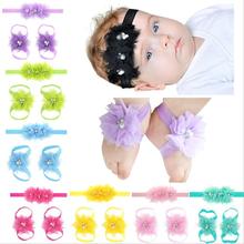 MAYA STEPAN-Conjunto de diademas para bebé, bandanas para el pelo para niña, accesorios para el pie, flores, diamantes de imitación, 1 unidad 2024 - compra barato