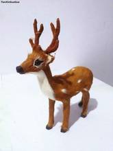simulation sika deer about 15x4x16cm hard model toy polyethylene& furs deer handicraft home decoration gift s1547 2024 - buy cheap