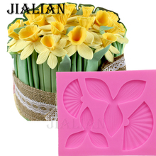 Daffodils Flower Silicone mould Leaves fondant molds cake decorating tools chocolate leaf gumpaste mold T1000 2024 - buy cheap