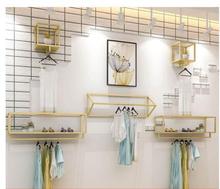 Clothing store display rack wall women's shop wall hanging hangers gold clothing rack side hanging combination. 2024 - buy cheap