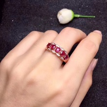 Wedding Ring  Natural ruby ring Free shipping Natural and real ruby 925 sterling silver 4mm 5pcs Gem 2024 - buy cheap