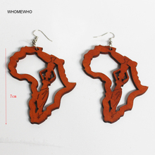 Pendientes de madera sin terminar con forma de mapa de África, aretes geométricos cortados con láser, joyería Afro de madera, accesorios bohemios africanos 2024 - compra barato