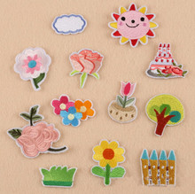 New arrival 10 pcs grass little flowers embroidered patches iron on Motif Applique clothing bag hat shoe decor repair accessory 2024 - buy cheap