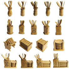 Conjunto de ferramentas de chá de bambu chinês, faca puer, colher, filtro, vintage, artesanal, conjuntos de chá kung fu, acessórios da cerimônia 2024 - compre barato