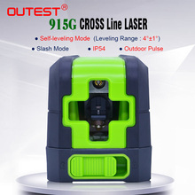 Medidor de nivel láser OUTEST, herramienta de medición de Cruz Horizontal y Vertical, 915G, Rayo verde, 2 líneas, nivelado automático 2024 - compra barato