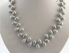 Бесплатная доставка> Классический Большой барокко серый пресноводным культивированным жемчугом ожерелье 2024 - купить недорого