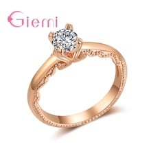 AAA Zircon Engagement Rings for women Rose Gold Color Wedding Rings Female Anel Austrian Crystals Jewelry top Quality 2024 - buy cheap